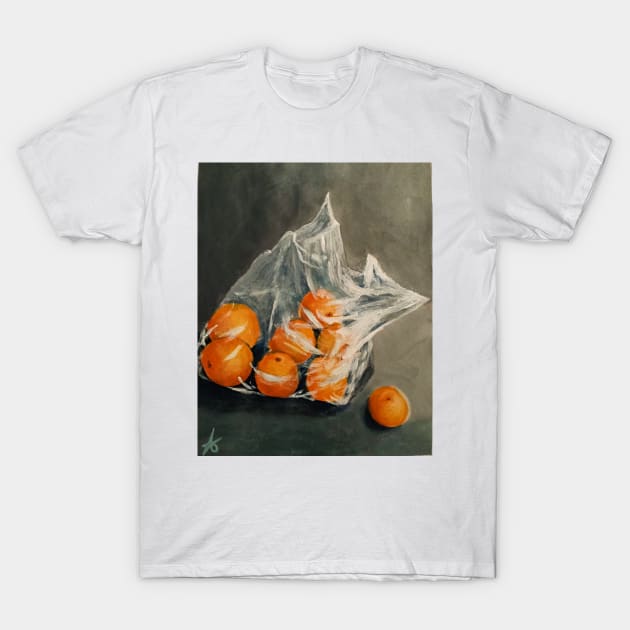 Oranges in a bag T-Shirt by andjicu